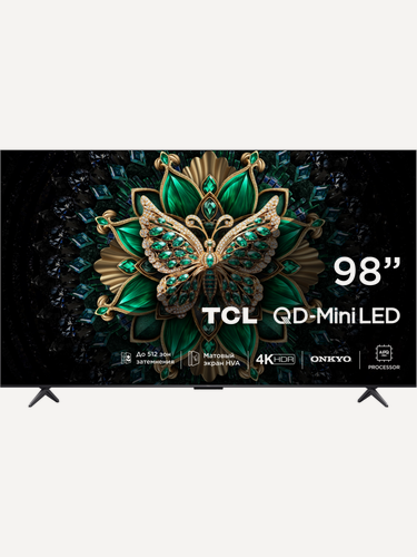 Изображение товара Телевизор TCL 98C6K QD-Mini LED 98" QLED, 4K Ultra HD, черный, смарт ТВ, Google TV