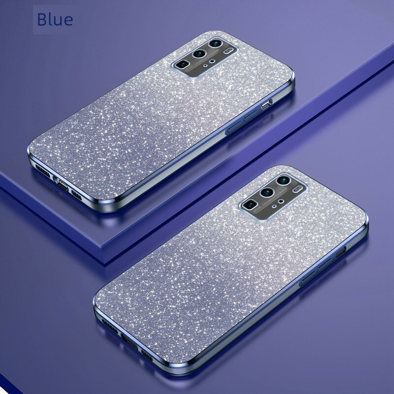 Градиентный блестящий чехол для Huawei P40 Pro — синий, одинарная оболочка, тонкий и ударопрочный для безопасности