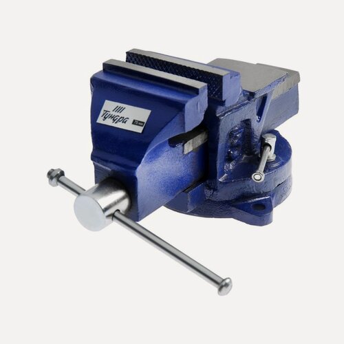 Изображение товара Тиски слесарные поворотные тундра, с наковальней, высокопрочный чугун ВЧ-40, 75 мм