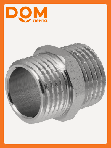 Изображение товара Ниппель MPF MP-У, латунь, никелированный, 1/2", для систем отопления и водоснабжения