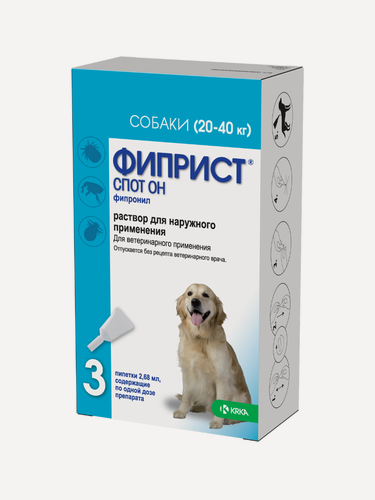 Изображение товара Фиприст Спот Он для собак 20-40 кг, 2,68 мл, 3 шт