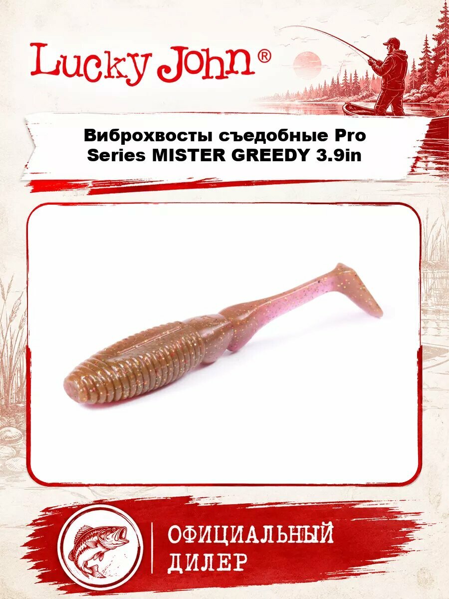 Виброхвосты съедобные LJ Pro Series MISTER GREEDY 3.9in (09.90)/S14 5шт.