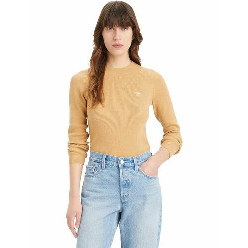 фото Свитер levi's women crewneck rib sweater, размер l, , бежевый