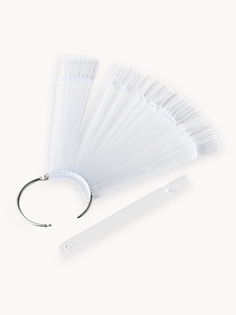 Типсы на кольце дизайна ногтей REVOLUT, Палитра для гель лаков веер, квадрат 100 шт