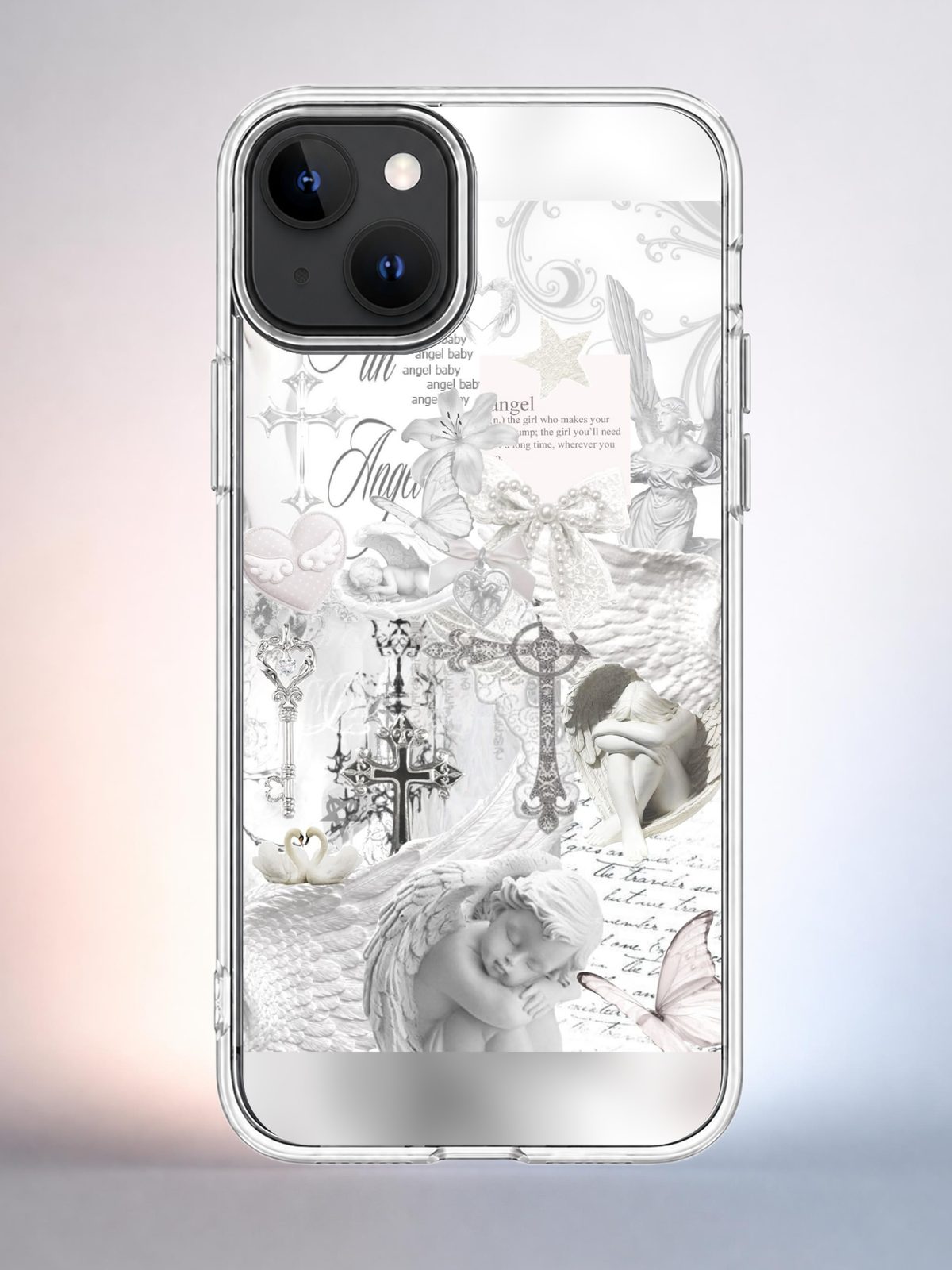 Чехол iphone 12 Ангел в Y2K Indie Sleaze