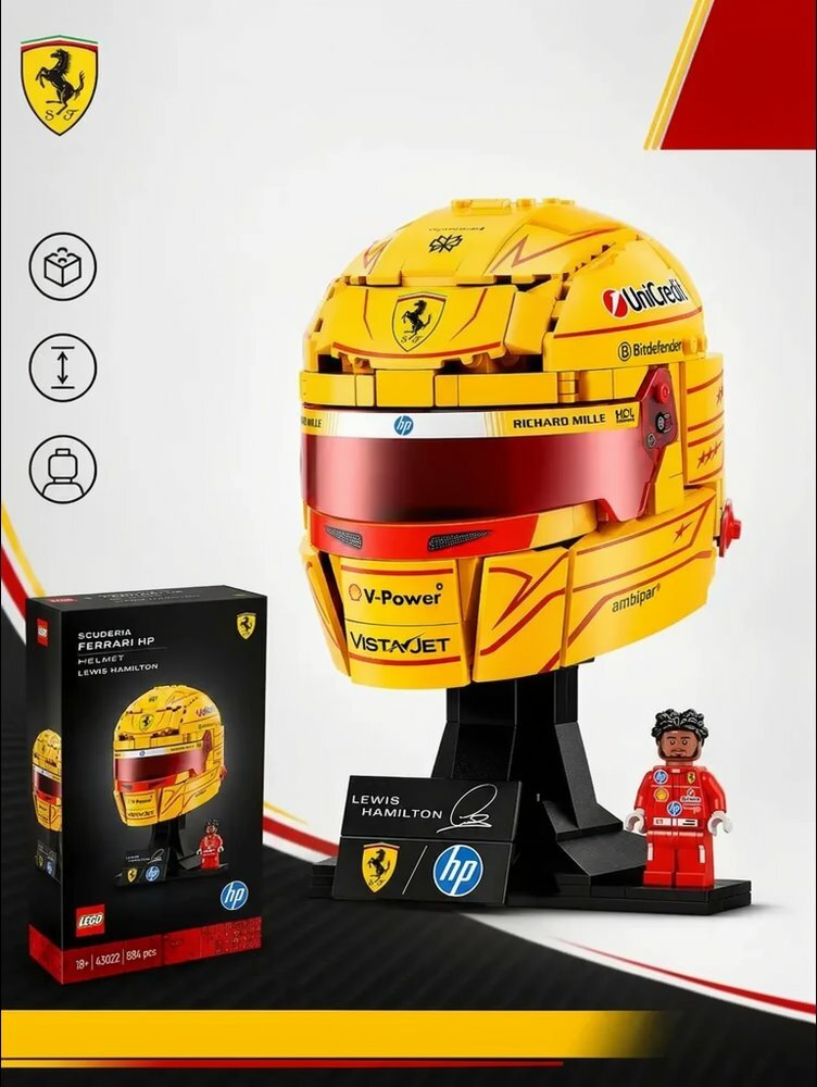 Качественный конструктор шлема Хэмилтона, 43022 от Scuderia Ferrari HP
