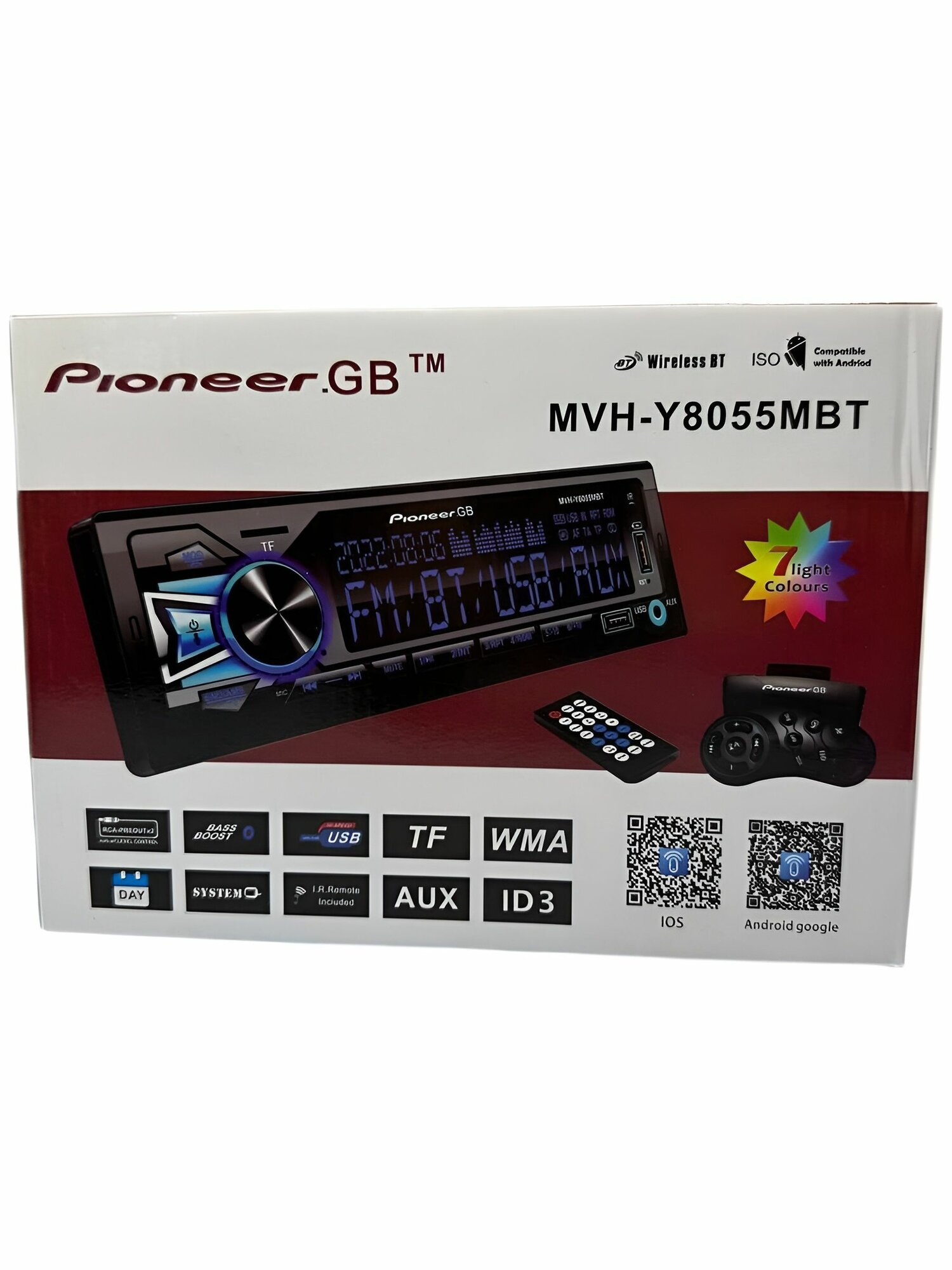 Автомагнитола 1Din с Bluetooth, AUX-Pioneer GB MVH-Y8055MBT