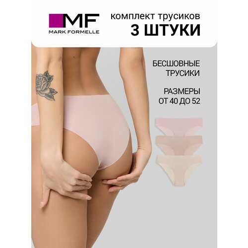 фото Трусы mark formelle нижнее белье, комплект из 3 шт., размер 106, серебристый пион