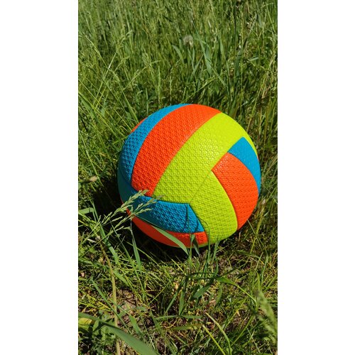 Яркий оранжево-голубой волейбольный мяч с мягким нескользящим покрытием из искусственной кожи, официальный вес и размер