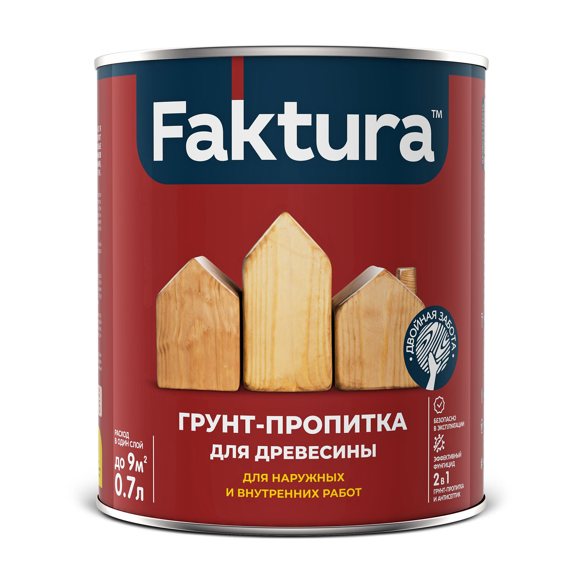 Грунт-пропитка для древесины FAKTURA алкидная для наружных и внутренних работ 07л