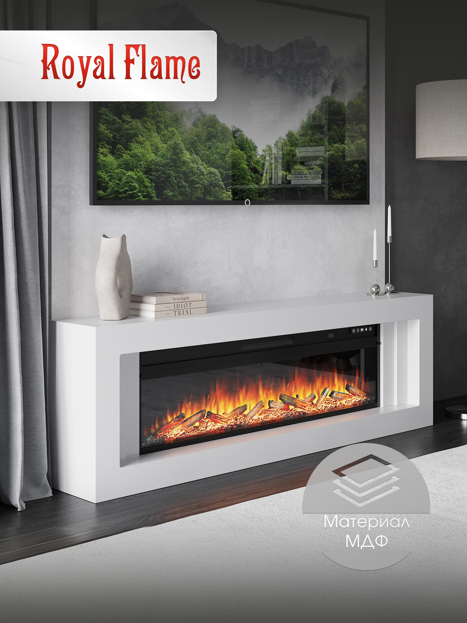 Камин электрический Royal Flame Line Vision 60 LOG Led белый