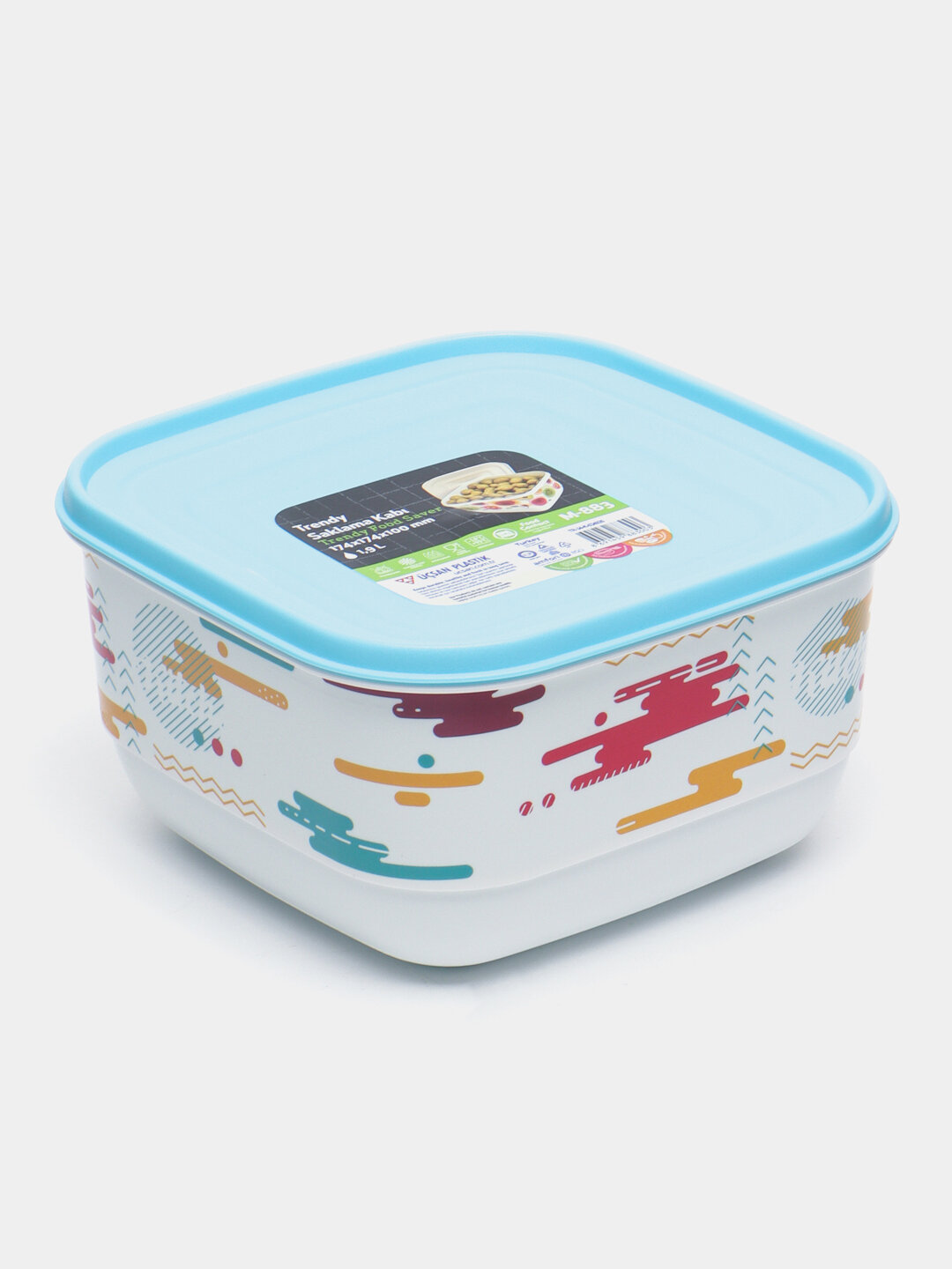 Пластиковый контейнер для еды, 1.9 л, из безопасного пластика, легко моется и не впитывает запахи