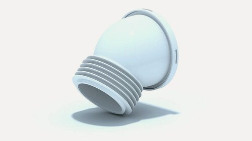 Изображение товара Отвод для унитаза АНИ Пласт W4228, белый/черный, пластик, 153х132х14.1 мм