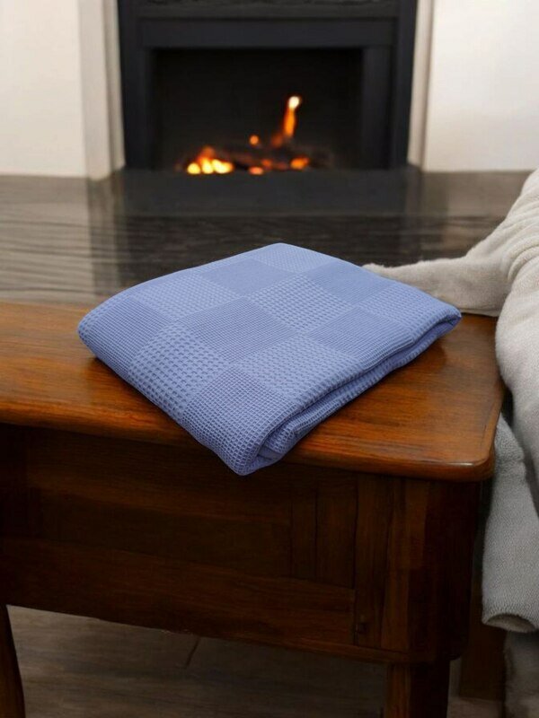 Плед LINENS, 160x240 см, хлопок, для пикника, сиреневый/фиолетовый, в подарочной упаковке