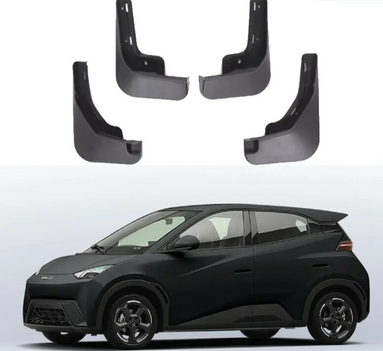 Брызговики, для легковых автомобилей BYD Seagul, черный, комплект 4 шт. — фото 1