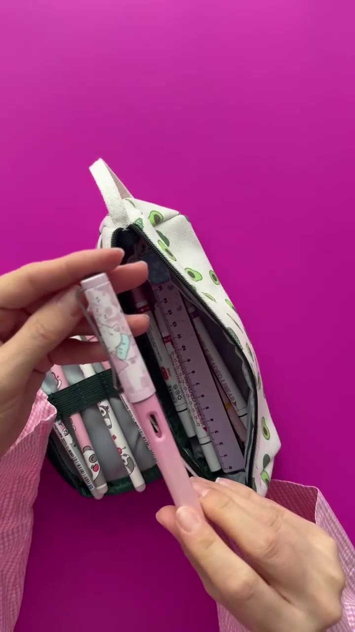 Пенал школьный для девочек, принт авокадо MAGIC BOX подходит для карандашей — фото 1