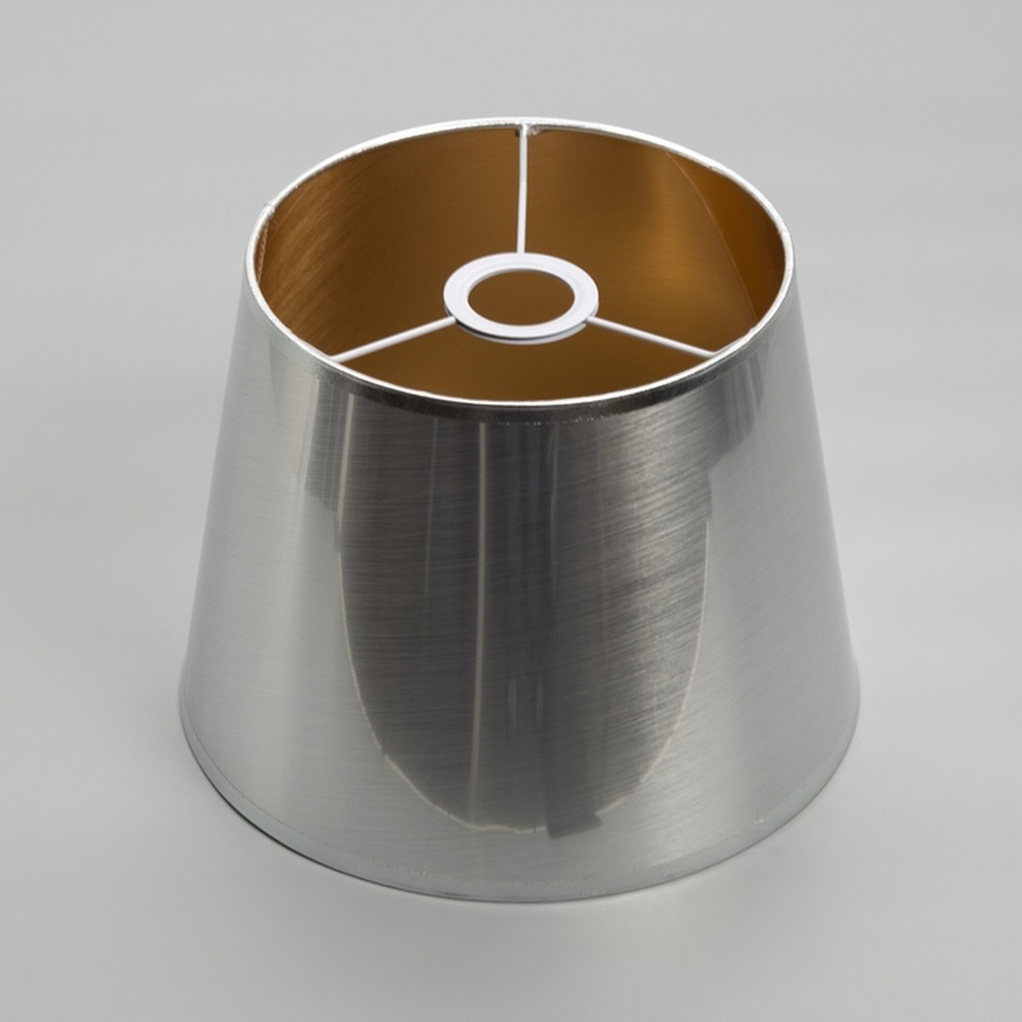 Абажур BayerLux E27 металл пластик конусный золотистый/серебристый 28 см