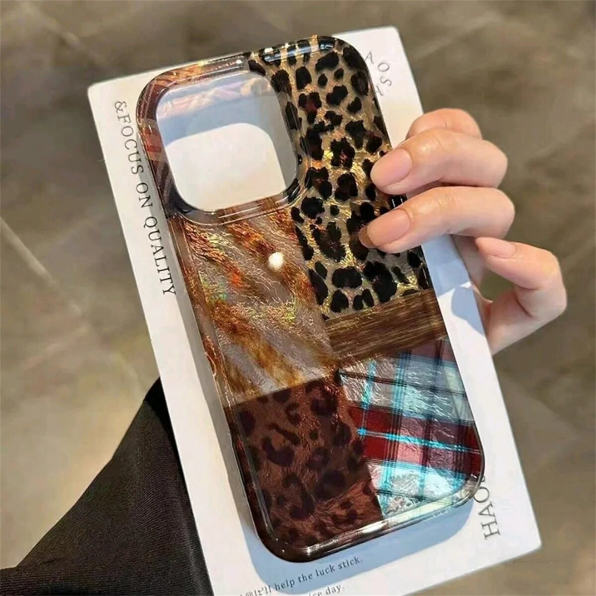 Милый чехол с леопардовым принтом для iPhone 16 15 14 13 12 Pro Max 11XR 8 7 Plus X XS Max противоударный чехол с животным узором на задней панели D For iphone 16 ProMax