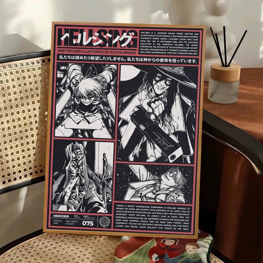 Hellsing японского аниме DIY липкий постер необычная наклейка на стену для гостиной бара украшения Настенный декор HEI-5 21x30cm No Frame