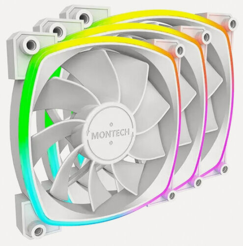 Изображение товара Вентиляторы для корпуса Montech RX120 Reverse ARGB WHITE 3шт