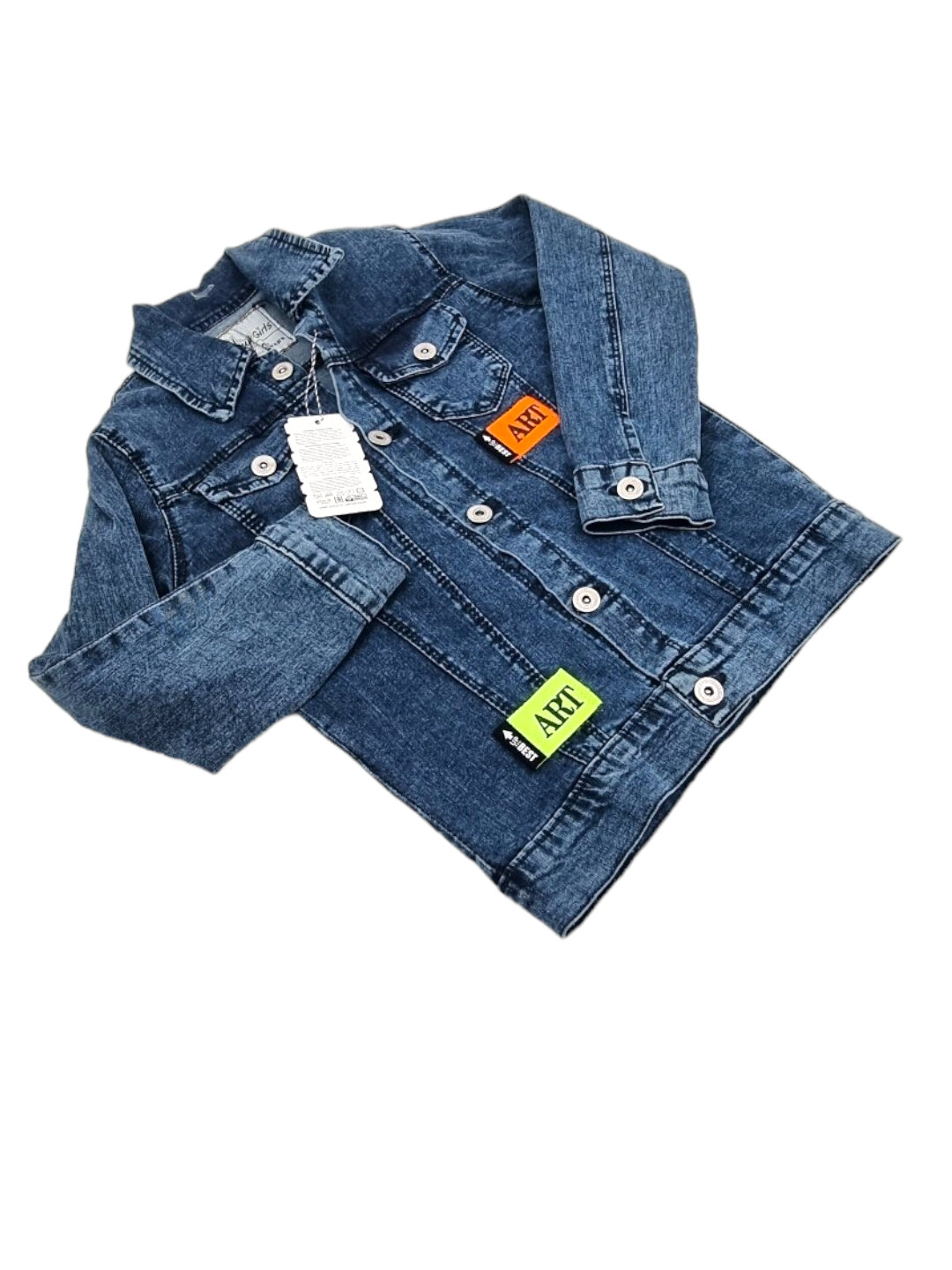 Куртка джинсовая Детская джинсовка с нашивками ART — стиль и комфорт, размер 11, синий — фото 1