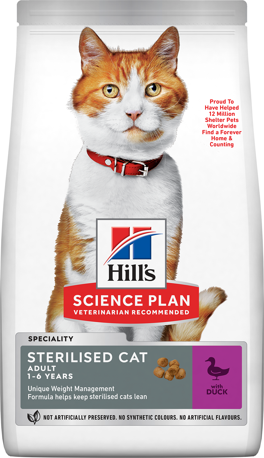 Сухой корм Hill's Science Plan для взрослых стерилизованных кошек в возрасте от 1 года до 6 лет, с уткой 1,5 кг