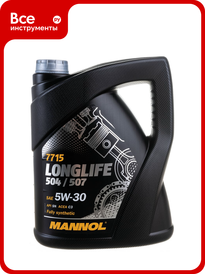 Синтетическое моторное масло MANNOL LONGLIFE 504/507 5W-30 5 л 7001