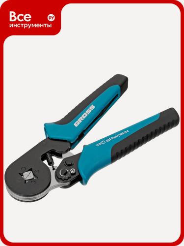 Изображение товара Клещи для обжима наконечников электропроводов с сечением 0,25-8 мм2 GROSS 17724, используются