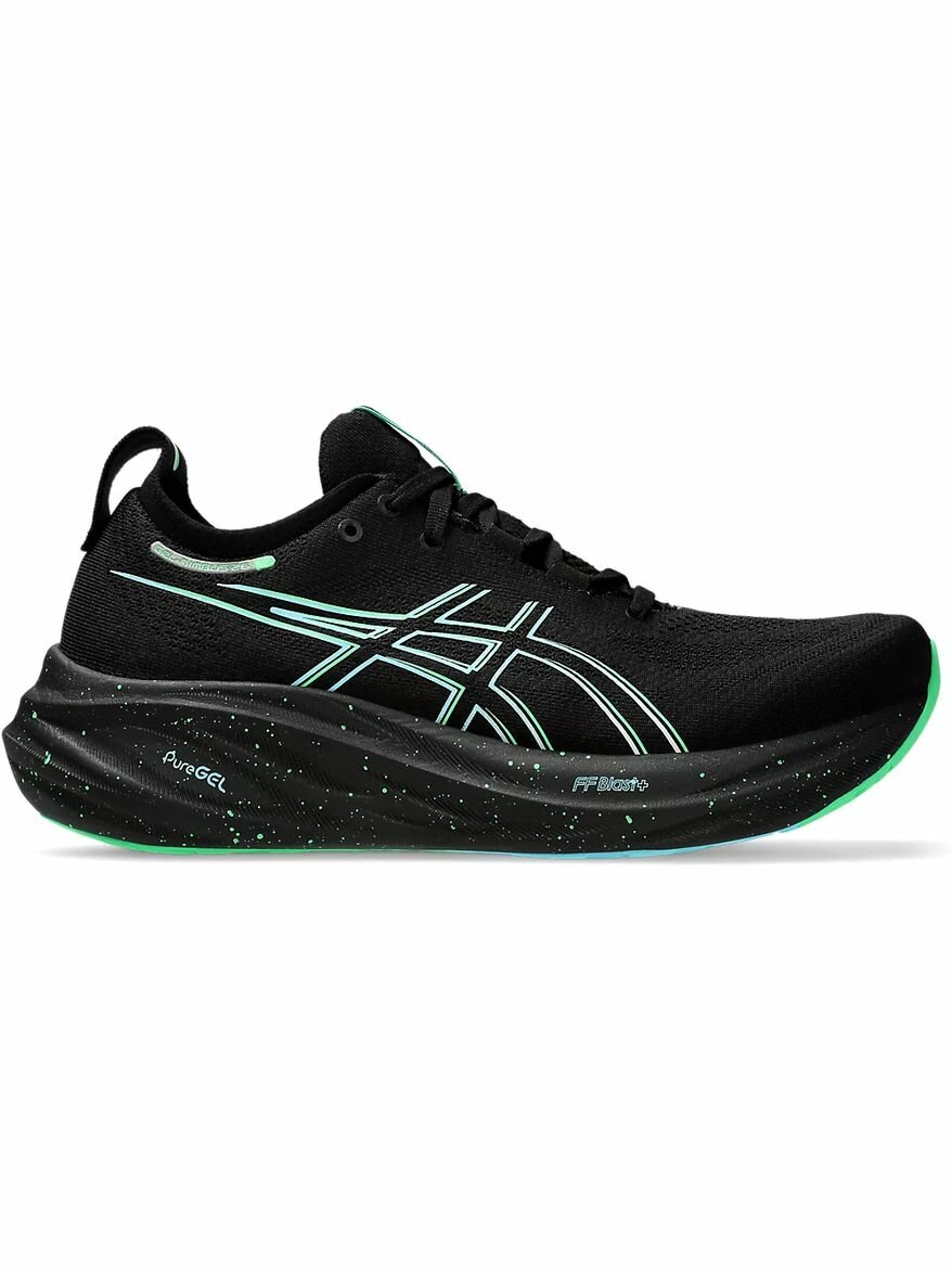 Кроссовки ASICS GEL-NIMBUS 26, полнота F, размер 9 US, зеленый/черный