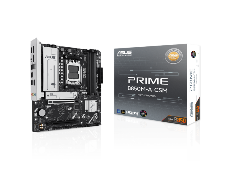 Материнская плата PRIME B850M-A-CSM AM5 mATX 4xDDR5 2xPCIEx16 3xM.2 2xDP HDMI 2.5GLAN