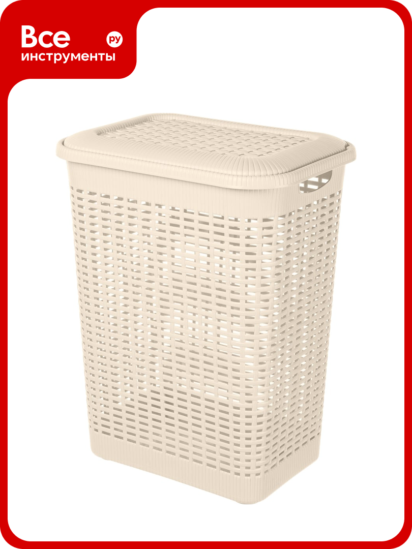 Корзина для белья Econova 30 л 370х260х465 мм бежевый 431293307