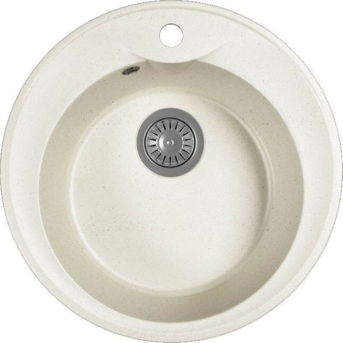 Мойка кухонная Bamboo Диона 650 искусственный мрамор накладная круглая белая