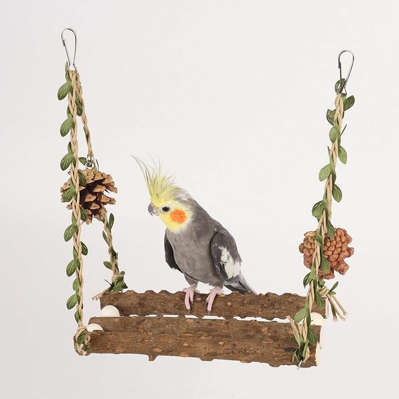 Деревянные игрушки для попугаев: качели жердочка лестница жевательные когтеточка