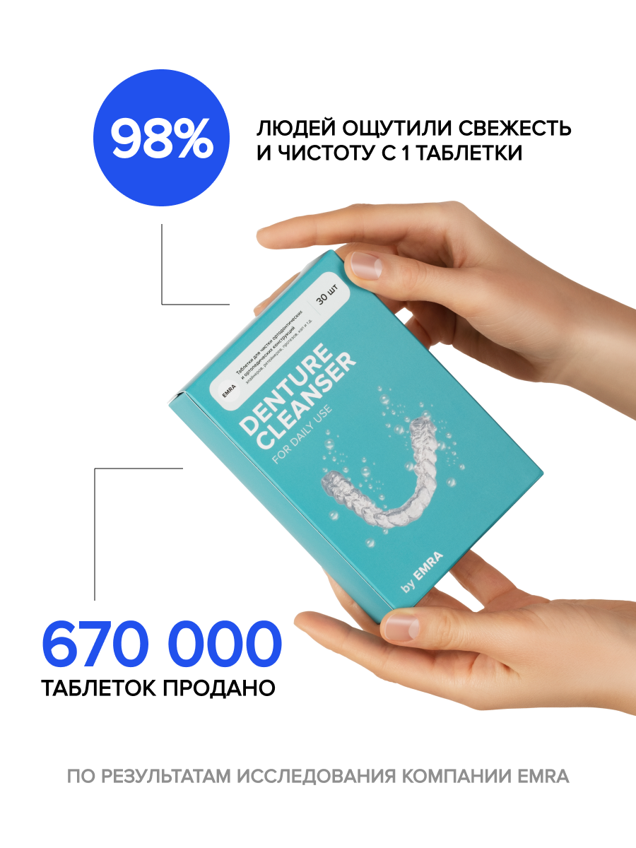 Картинки Таблетки для чистки зубных протезов и кап EMRA