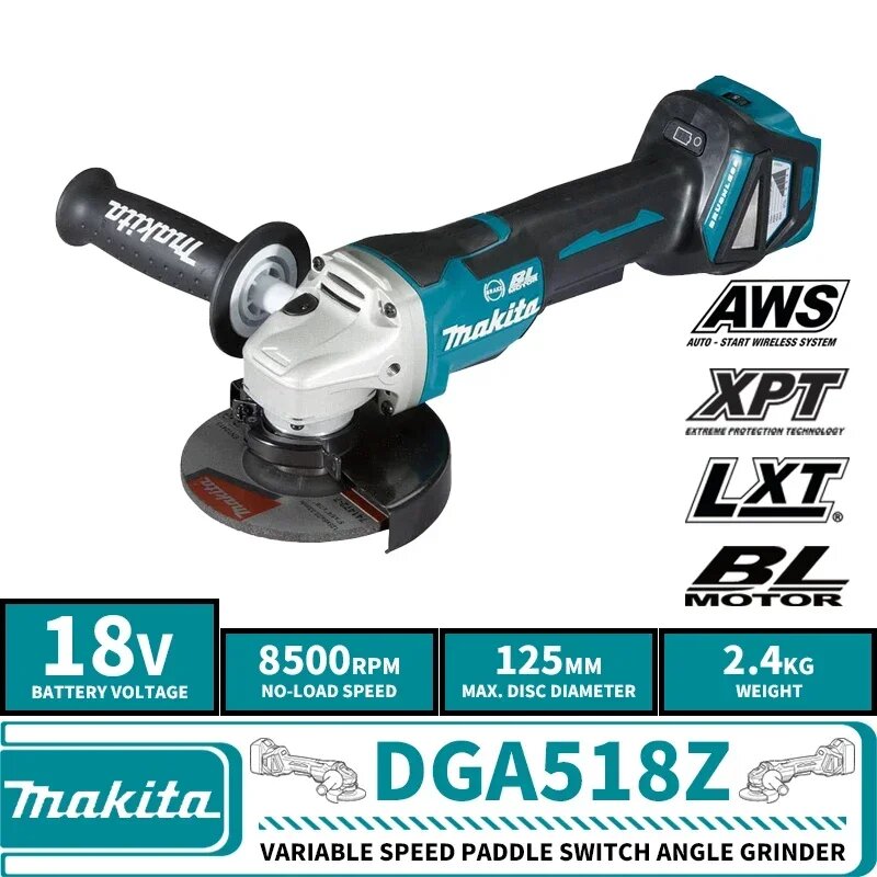 Бесщеточный аккумуляторный аккумулятор Makita DGA518Z DGA518Z Tool Only