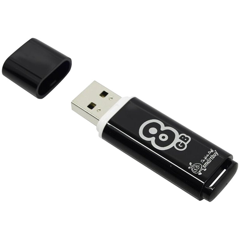 3 шт. Память Smart Buy "Glossy" 8GB, USB 2.0 Flash Drive, черный