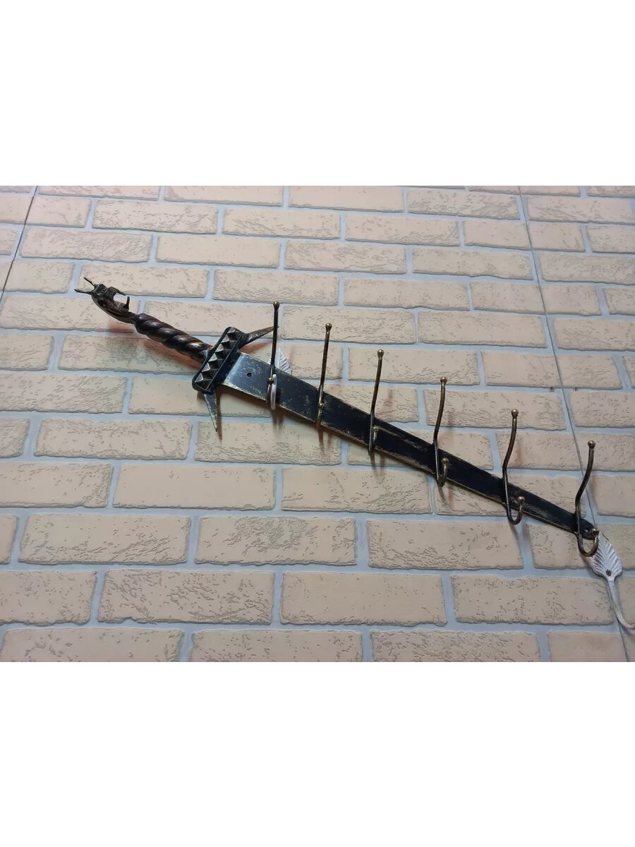 Вешалка настенная, кованая, Студия кованой мебели Нива, цвет черный — фото 1