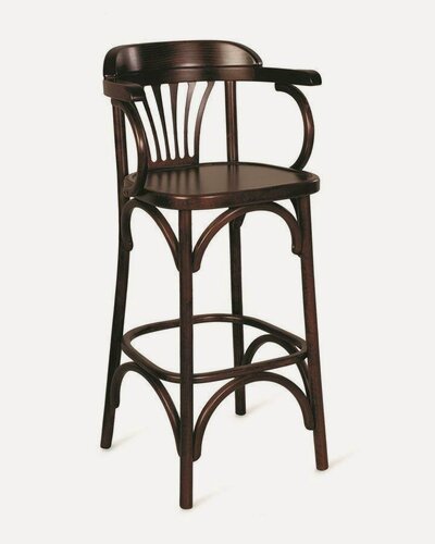 Изображение товара Барный стул Венский 750 STOOL MARKET темный тон, дерево, твердое сиденье, с подлокотниками
