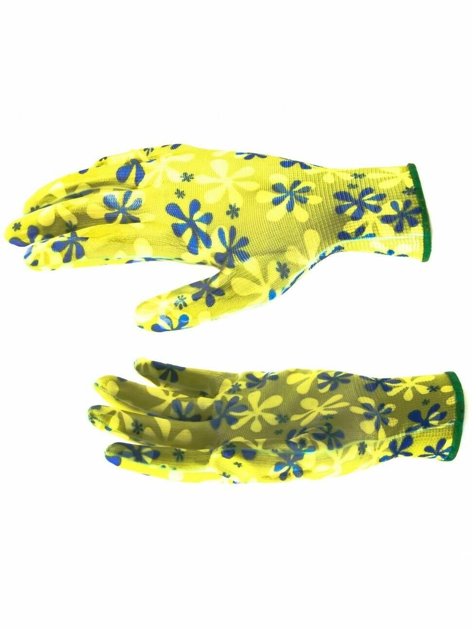 Перчатки садовые из полиэстера с нитрильным обливом зеленые M Palisad 67742