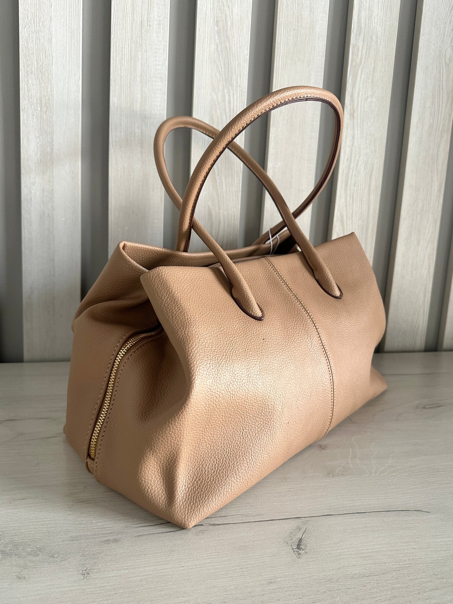 Сумка тоут INK Tout Bag, фактура тиснение, бежевый — фото 1