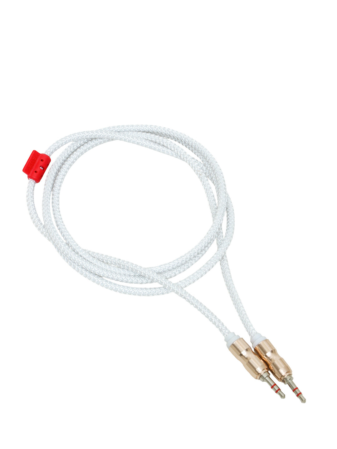 Аудио кабель для автомобиля AUX, 3.5 мм белого цвета Аудио кабель для автомобиля AUX, 3.5 мм белого цвета