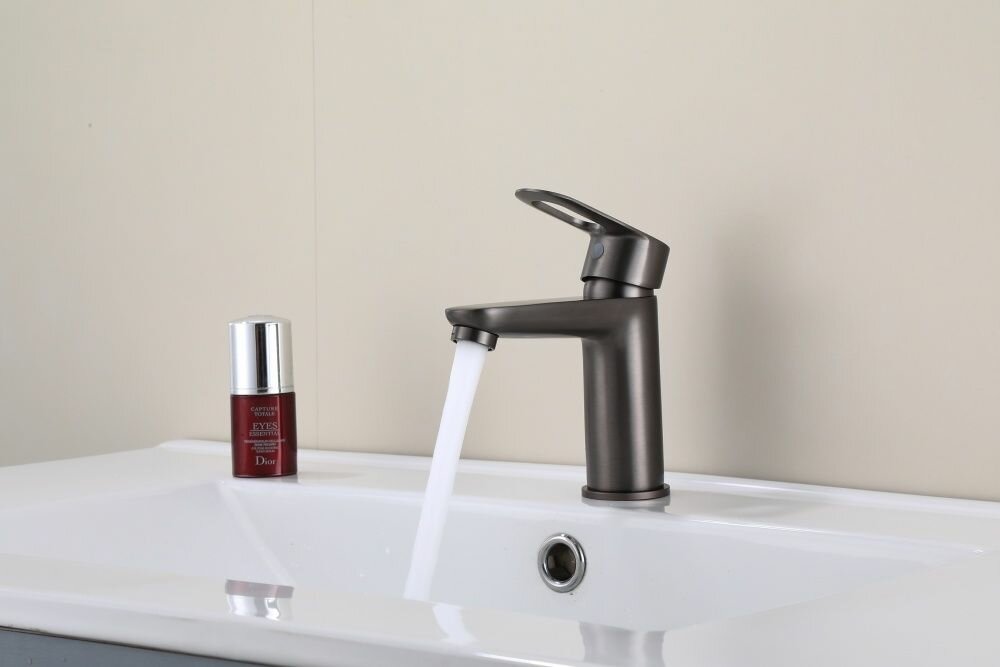 Смеситель для раковины из латуни HANSEN H10018-P графит, темно-серый