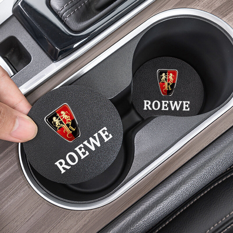 Черная велюровая подставка для стакана в автомобиль с логотипом Roewe, одиночная, противоскользящая, термостойкая,