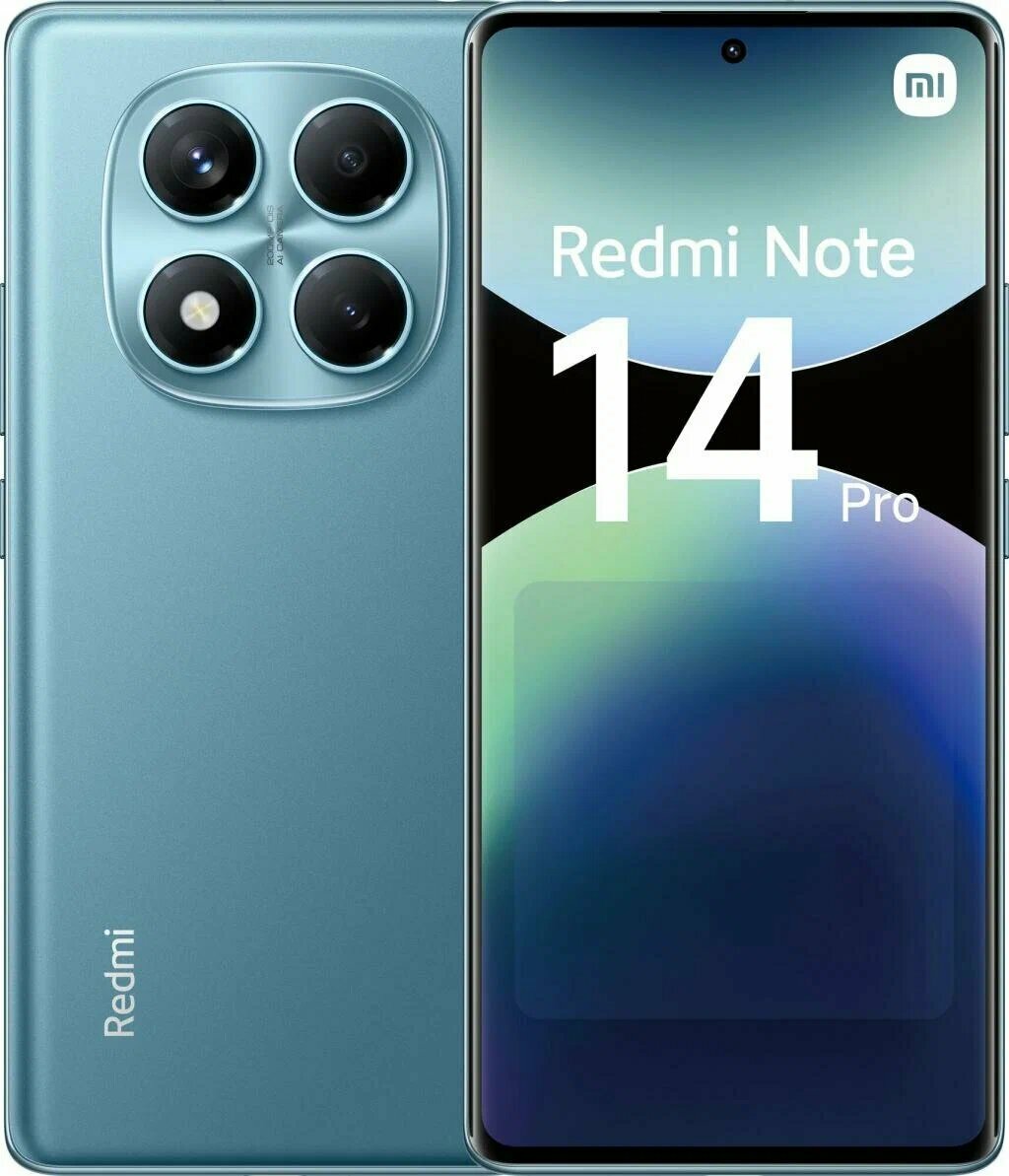 Синий Xiaomi Redmi Note 14 Pro, 8/256Гб, 4G, RU, Dual nano SIM, 120 Гц, Android 14, Ocean Blue (смартфон)