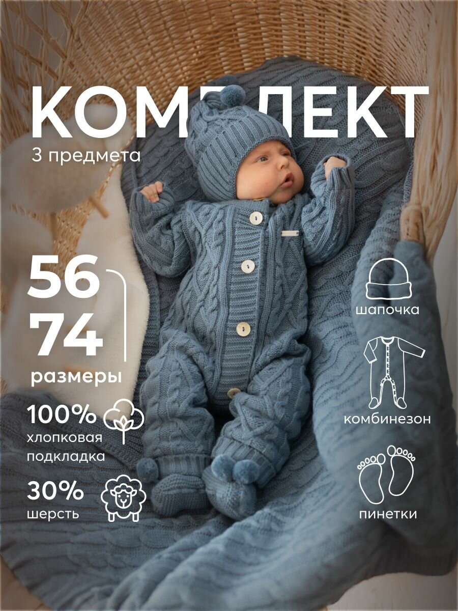 Комплект одежды Наследникъ Выжанова Малышам, размер 0-3, деним