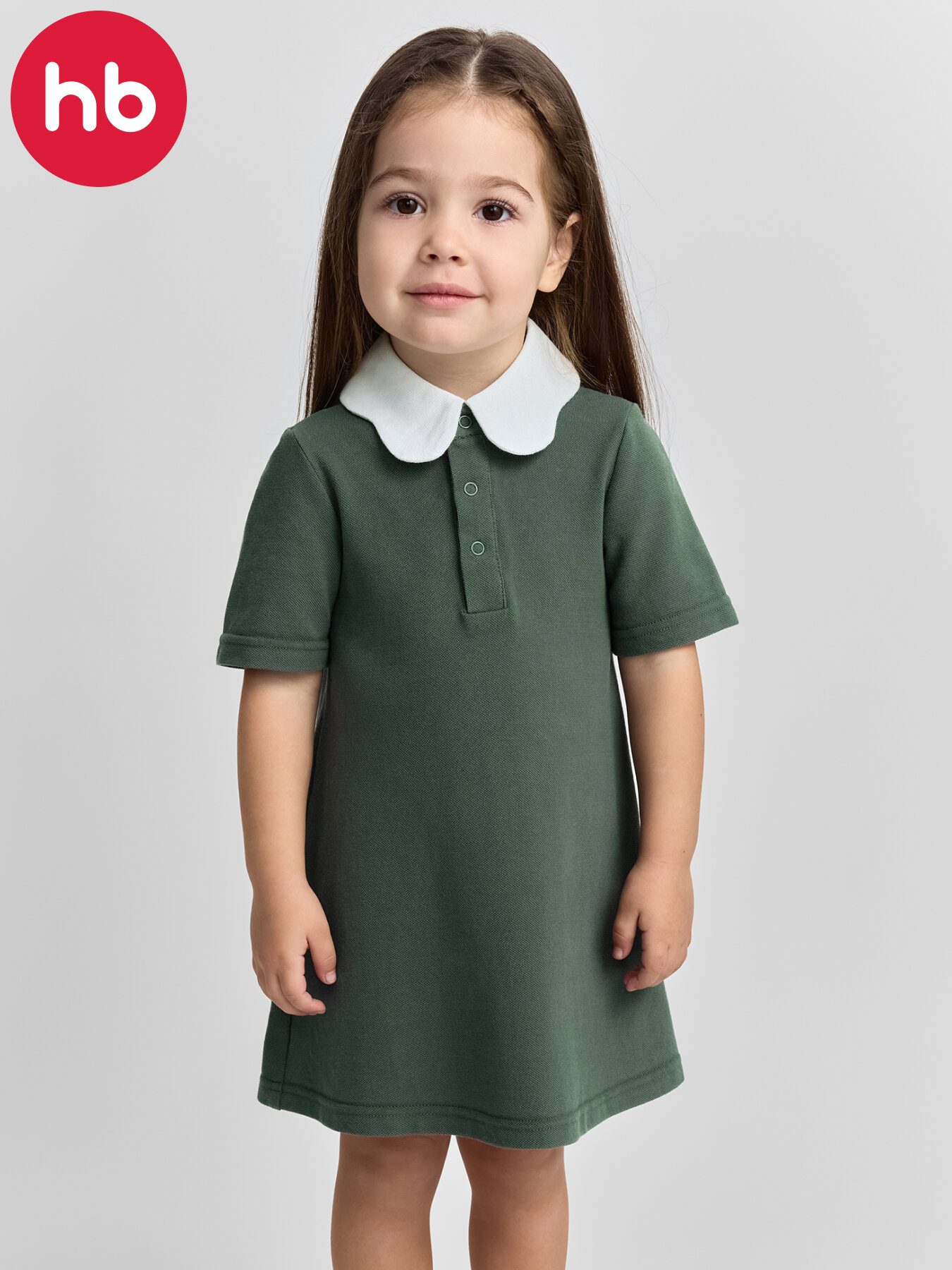 Платье Happy Baby Весна-лето 2025 размер 80-86 темно-зеленый