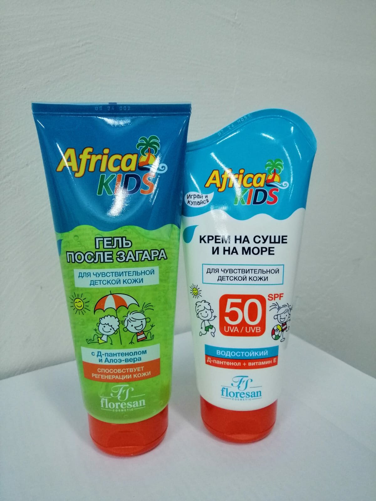 Набор детский после солнца африка кидс гель 200 млкрем солнцезащитный spf 50 150 мл