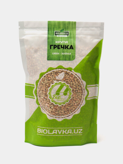 Гречка зеленая 500 гр, BIOLAVKA, без глютена и ГМО, для проращивания — фото 1