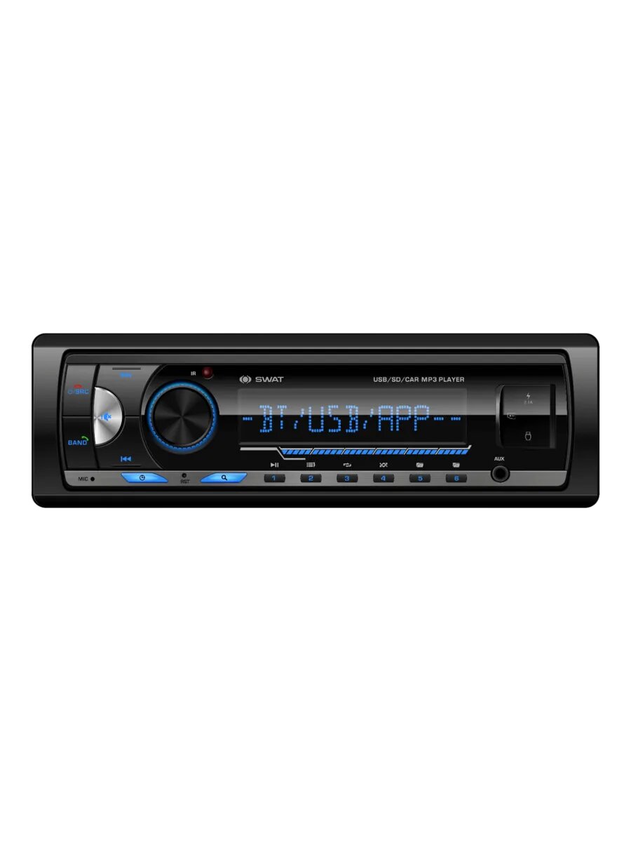 Автомагнитола процессорная SWAT WX-509D с Bluetooth, 4х50 Вт, 1DIN