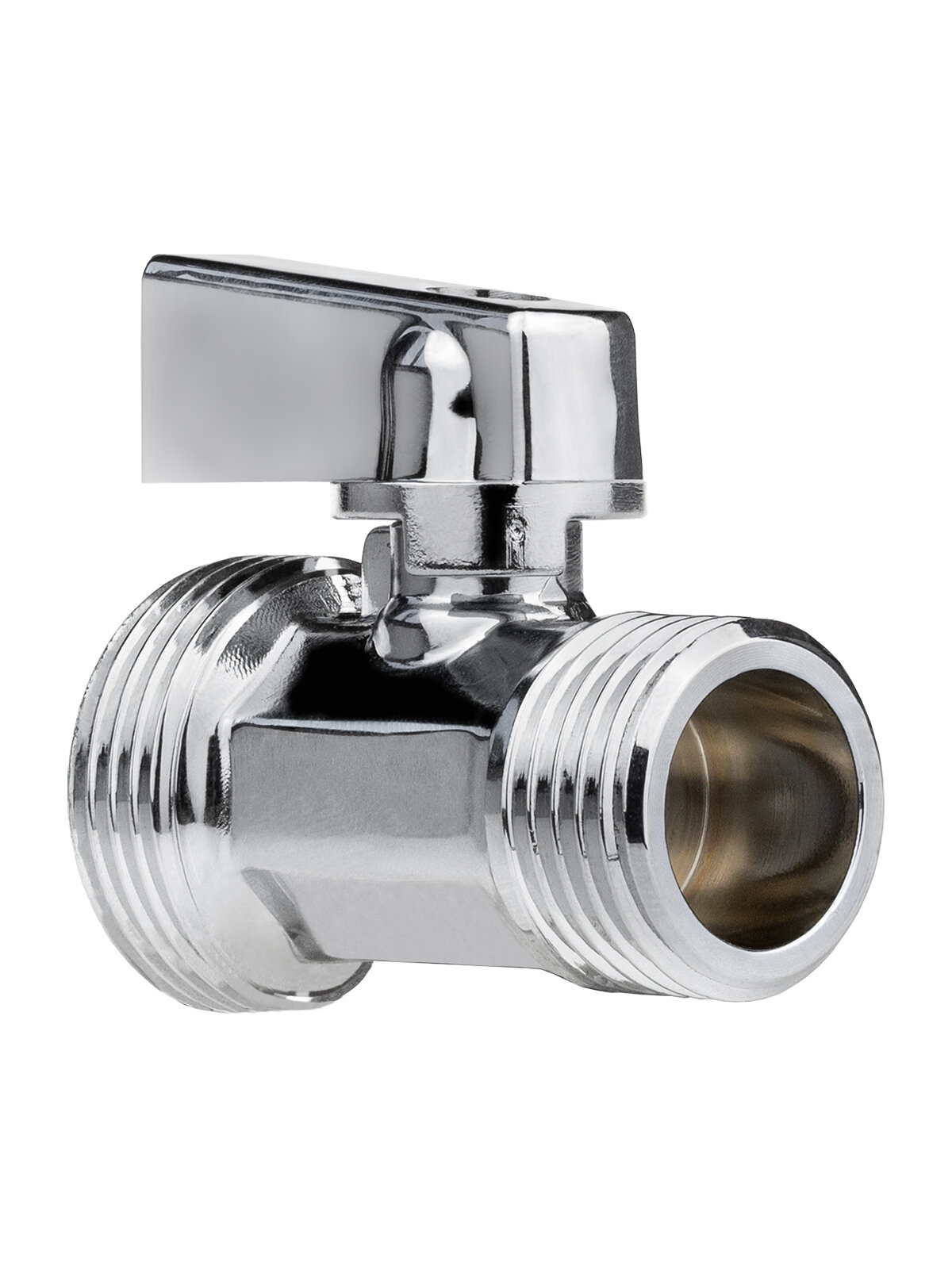 Кран-мини 1/2" х 3/4" н/н, ХРОМ-POLISH, латунь, хромированный, ГОСТ, MPF